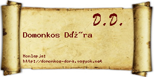 Domonkos Dóra névjegykártya